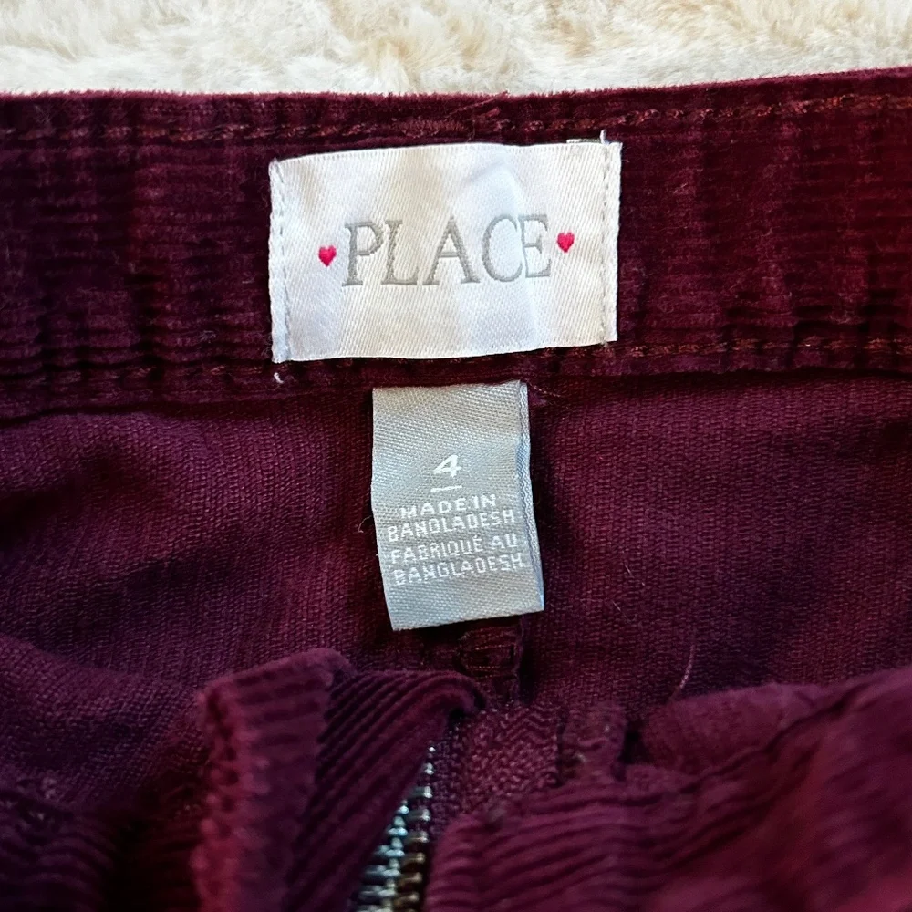 THE CHILDREN’S PLACE Denim Skirt and Burgundy Corduroy Skirt Bundle SIZE 4